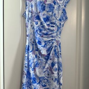 SHEIN Blue and White Floral Dress